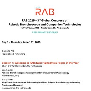 RAB 2025 – 3rd Global Congress on Robotic Bronchoscopy and Companion Technologies – Amsterdam