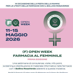 F) Open Week – Farmacia al femminile